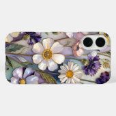 Purple Floral iPhone Case Pastel Flower Pattern (Rückseite (Horizontal))