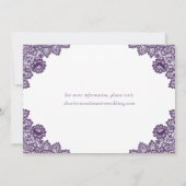 Purple Floral Lace Burlap Hearts Rustic Wedding Save The Date (Rückseite)