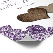 Purple Floral Lace Rustic Bridal Shower Sign Poster (Ecke)