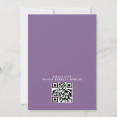 Purple Floral Lavender Budget QR Code Wedding Einladung (Rückseite)