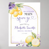 Purple floral Lemonade Bridal shower Welcome Sign Poster (Vorne)