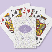 Purple Floral Monogram Classic Playing Cards Spielkarten