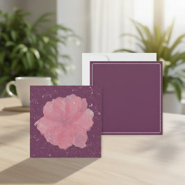 Purple floral note card template mitteilungskarte