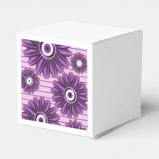 Purple Floral Pattern Modern Abstract Flower Desig Geschenkschachtel (Rückseite)