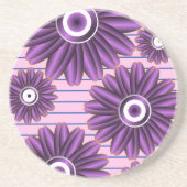 Purple Floral Pattern Modern Abstract Flower Desig Getränkeuntersetzer (Vorne)