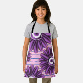 Purple Floral Pattern Modern Abstract Flower Desig Schürze (Insitu)