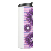 Purple Floral Pattern Modern Abstract Flower Desig Thermosbecher (Nach links gedreht)