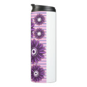 Purple Floral Pattern Modern Abstract Flower Desig Thermosbecher (Nach rechts gedreht)