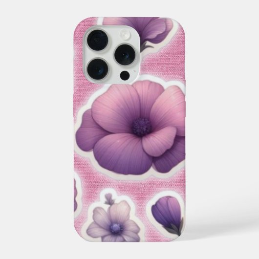 Purple Floral Phone Case iPhone Hülle (Rückseite)