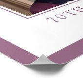 Purple Floral Photo Any Age Birthday Welcome Poster (Ecke)