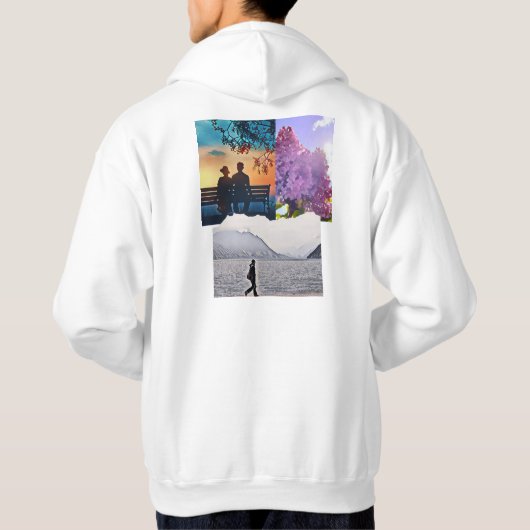 purple Floral photo bouquet inspirational phrase Hoodie (Rückseite)