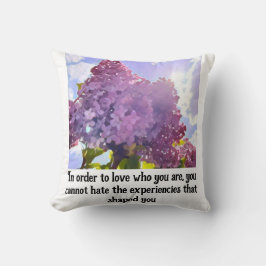 purple Floral photo bouquet inspirational phrase Kissen