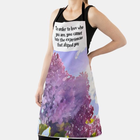 purple Floral photo bouquet inspirational phrase Schürze (InSitu)