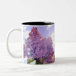 purple Floral photo bouquet inspirational phrase Zweifarbige Tasse