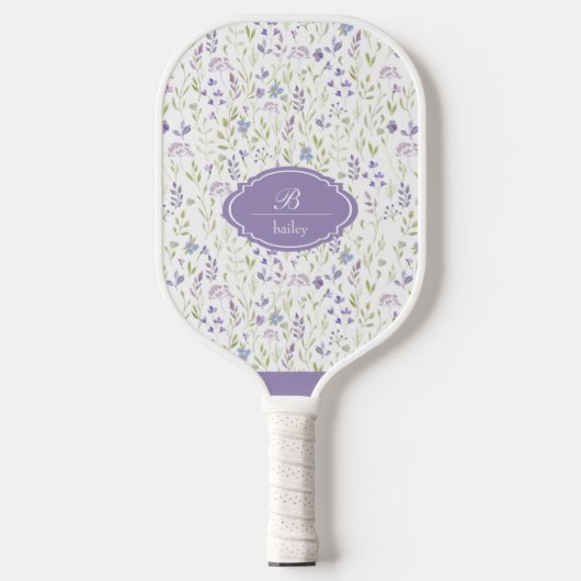 Purple Floral Pickleball Paddle (Vorderseite)