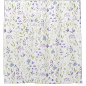 Purple Floral Shower Curtain Duschvorhang (Vorderseite)