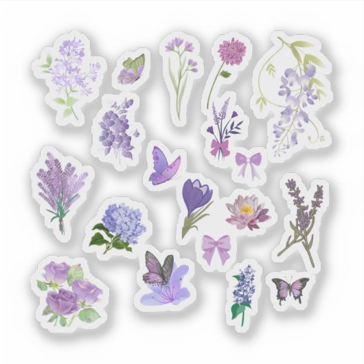 Purple Floral Sticker Pack (Vorderseite)