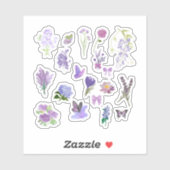 Purple Floral Sticker Pack (Blatt)