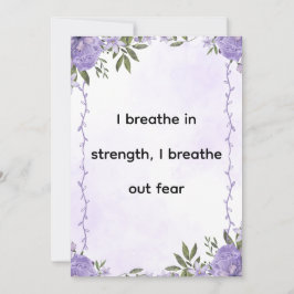 Purple Floral Strength & Calm Affirmation Feiertagskarte