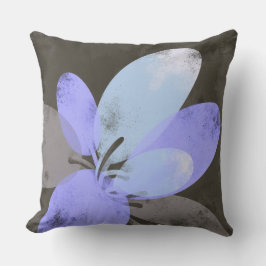 Purple Floral Throw Pillow – Modern Minimal Flower Kissen