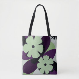Purple Floral Tote Bag – Modern Minimal Design Tasche