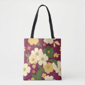 Purple Floral Tote Bag Tasche (Vorderseite)