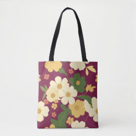 Purple Floral Tote Bag Tasche