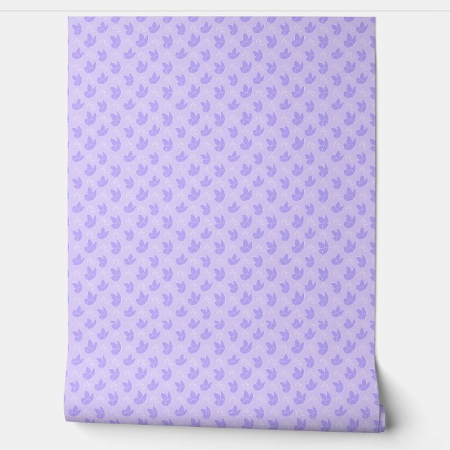 Purple Floral Wallpaper Tapete (Abrollen)