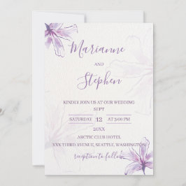 Purple Floral Watercolor Wedding Invitation Einladung