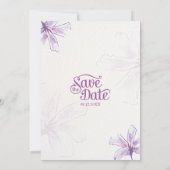 Purple Floral Watercolor Wedding Invitation Einladung (Rückseite)