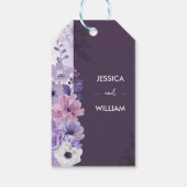 Purple Floral Wedding Gift Tag Geschenkanhänger (Rückseite)