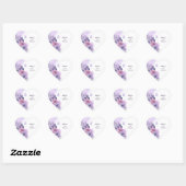 Purple Floral Wedding Heart Sticker (Blatt)