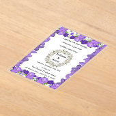 Purple Floral Wedding Invitation – Elegant Garden  Acryleinladungen (Ablage )