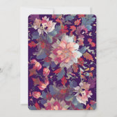 Purple Floral Wedding Invitations Bold Fall Einladung (Rückseite)