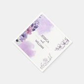 Purple Floral Wedding Napkins Serviette (Ecke)