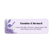 Purple Floral Wedding Return Address (Vorne)