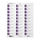 Purple Floral Wedding Return Address Label (Vorne)