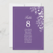 Purple Floral Wedding Seating Chart (Rückseite)