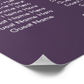 Purple Floral Wedding Seating Chart Poster (Ecke)