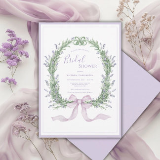 Purple Floral Whimsical Vintage Bridal Shower Einladung