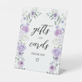 Purple Floral Wreath Wedding Gifts and Cards Sign Sockelschild