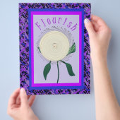 Purple Flourish Flower Bulk Scrapbook Paper Pages Flyer (Hand)