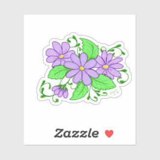 Purple Flower Artistic design sticker