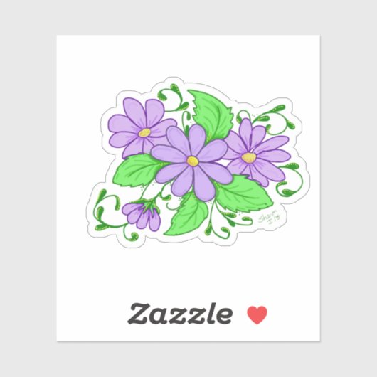 Purple Flower Artistic design sticker (Blatt)