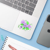 Purple Flower Artistic design sticker (Laptop mit iPhone)