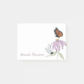 Purple Flower Butterfly and Dragonfly Custom Post-it Klebezettel (Vorderseite)