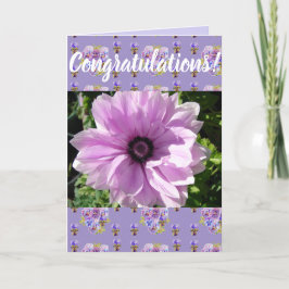 Purple Flower Floral Conrgatulations art Card Karte