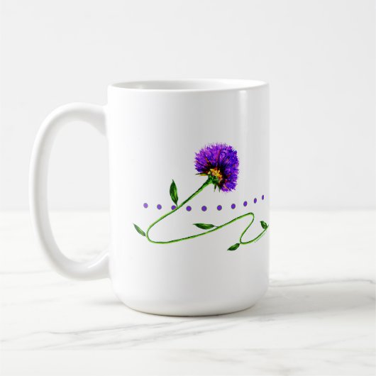 Purple Flower On A Vine Kaffeetasse (Links)