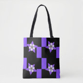 Purple Flower on Black and Purple Tile Design Tasche (Vorderseite)