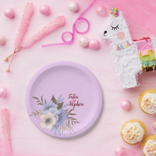 Purple flower pappteller (Party)